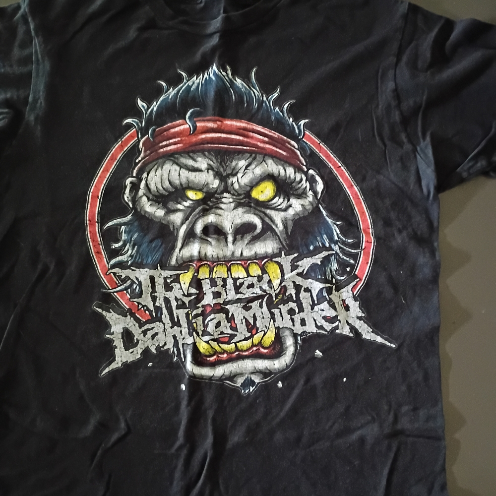 The Black Dahlia Murder Black Graphic T-Shirt with Gorilla Design